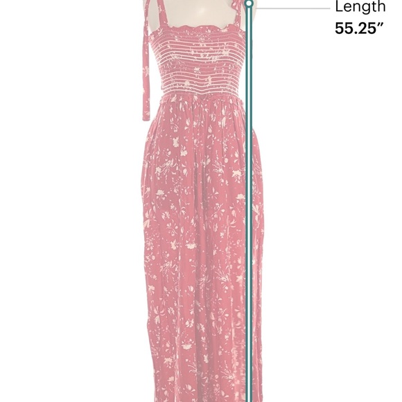 Free People Red Floral Wide Leg Jumpsuit Size S - Picture 6 of 7